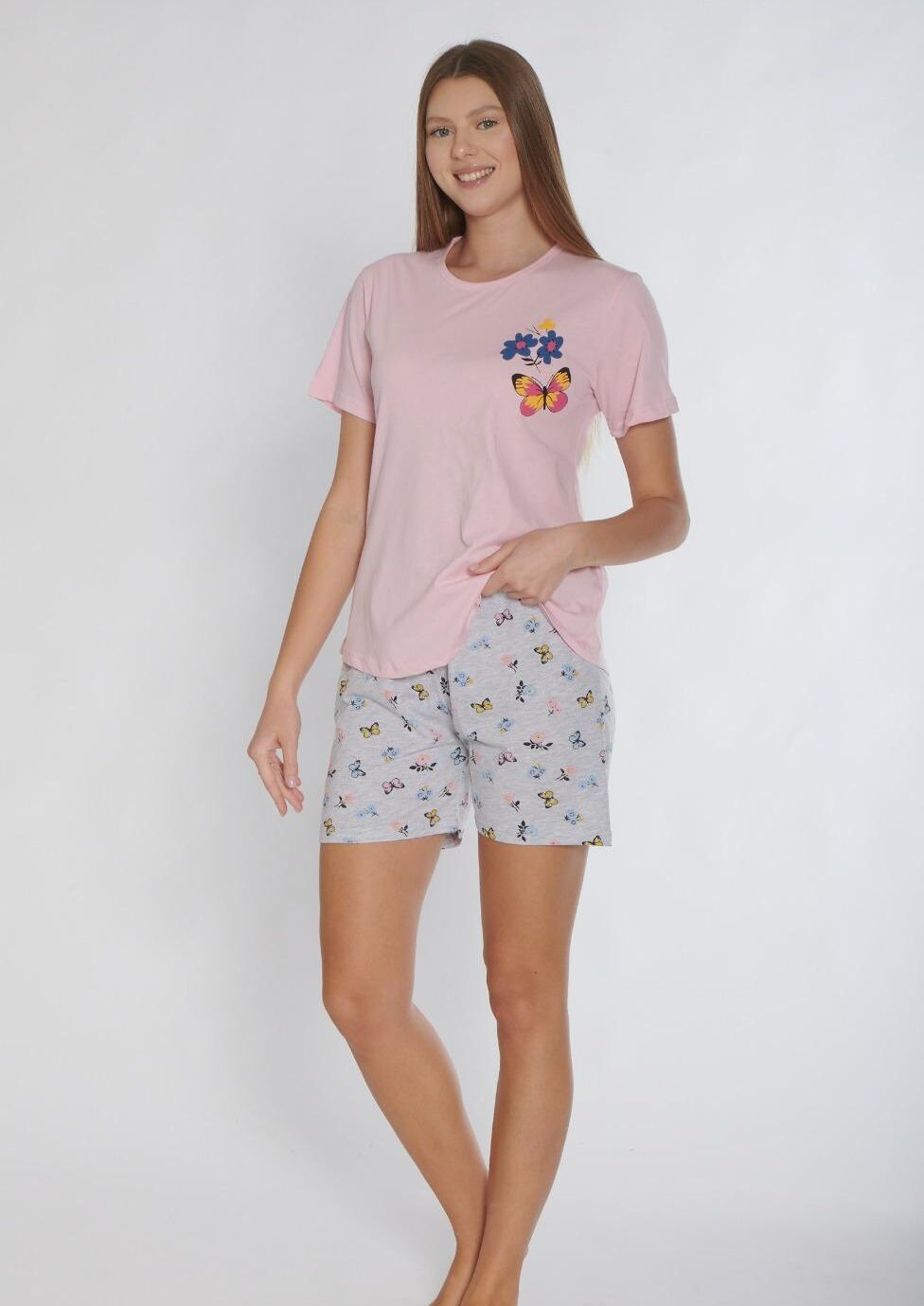 Piżama Damska Krótki Rękaw Szorty Morella GOLD kod;GD-1-3004 Rozmiar; M-L-XL-2XL