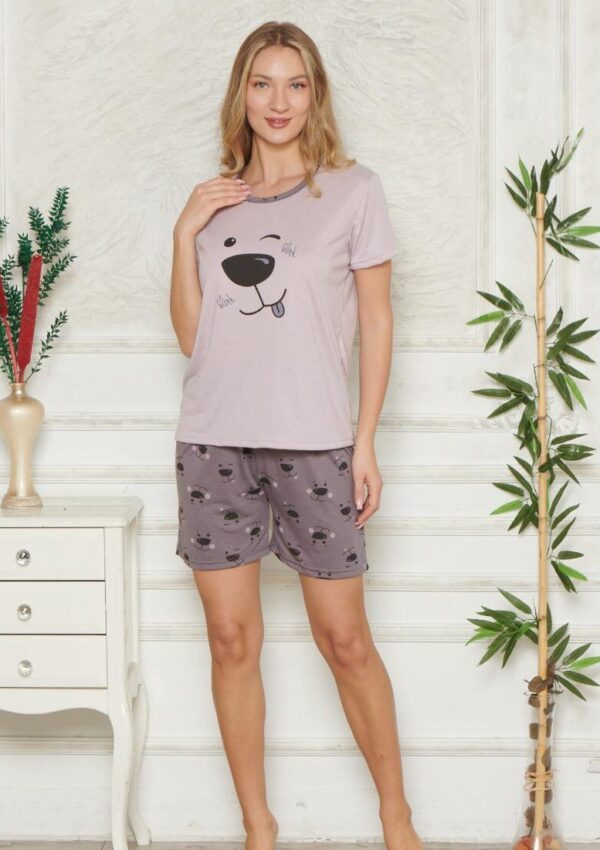 Piżama Damska Krótki Rękaw Szorty Morella GOLD kod;GD-5000-1 Rozmiar; M-L-XL-2XL - zdjęcie 3