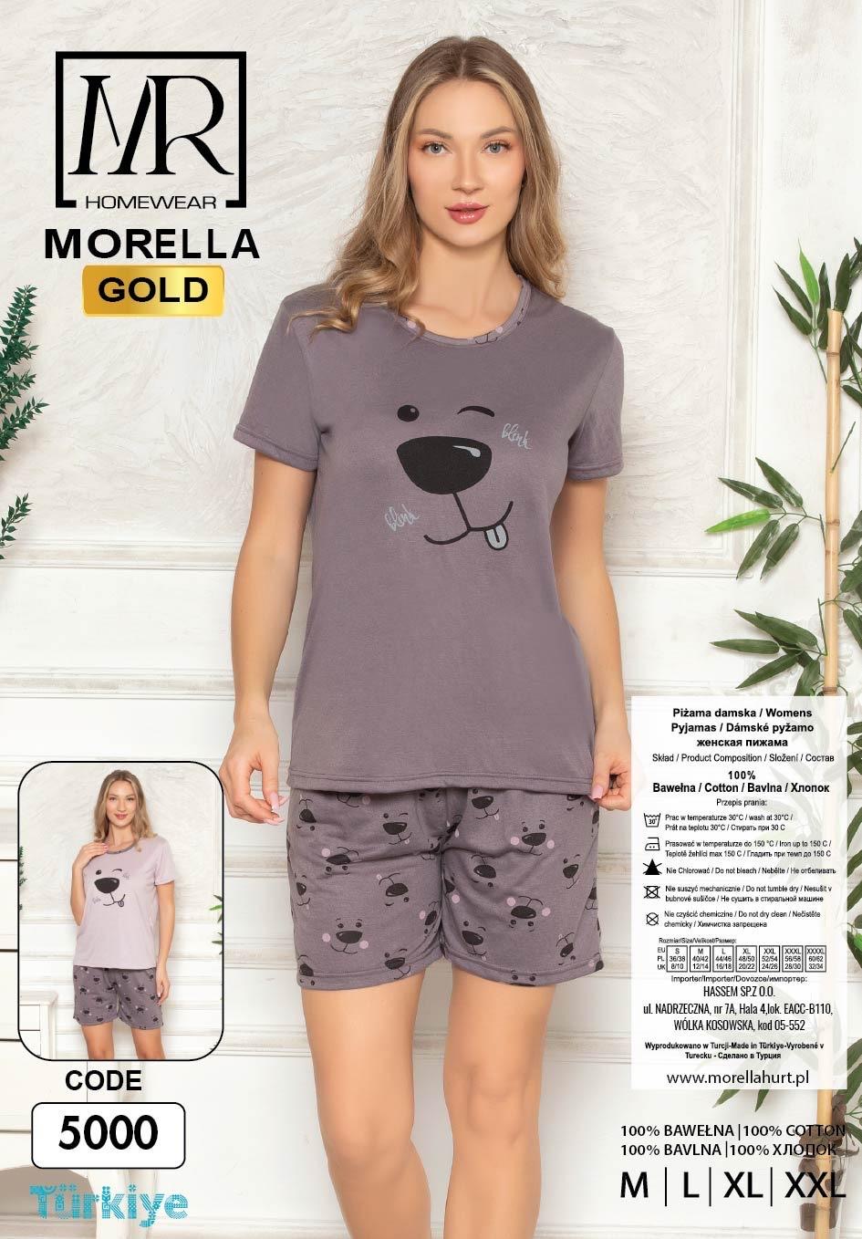 Piżama Damska Krótki Rękaw Szorty Morella GOLD kod;GD-5000-1 Rozmiar; M-L-XL-2XL - zdjęcie 2