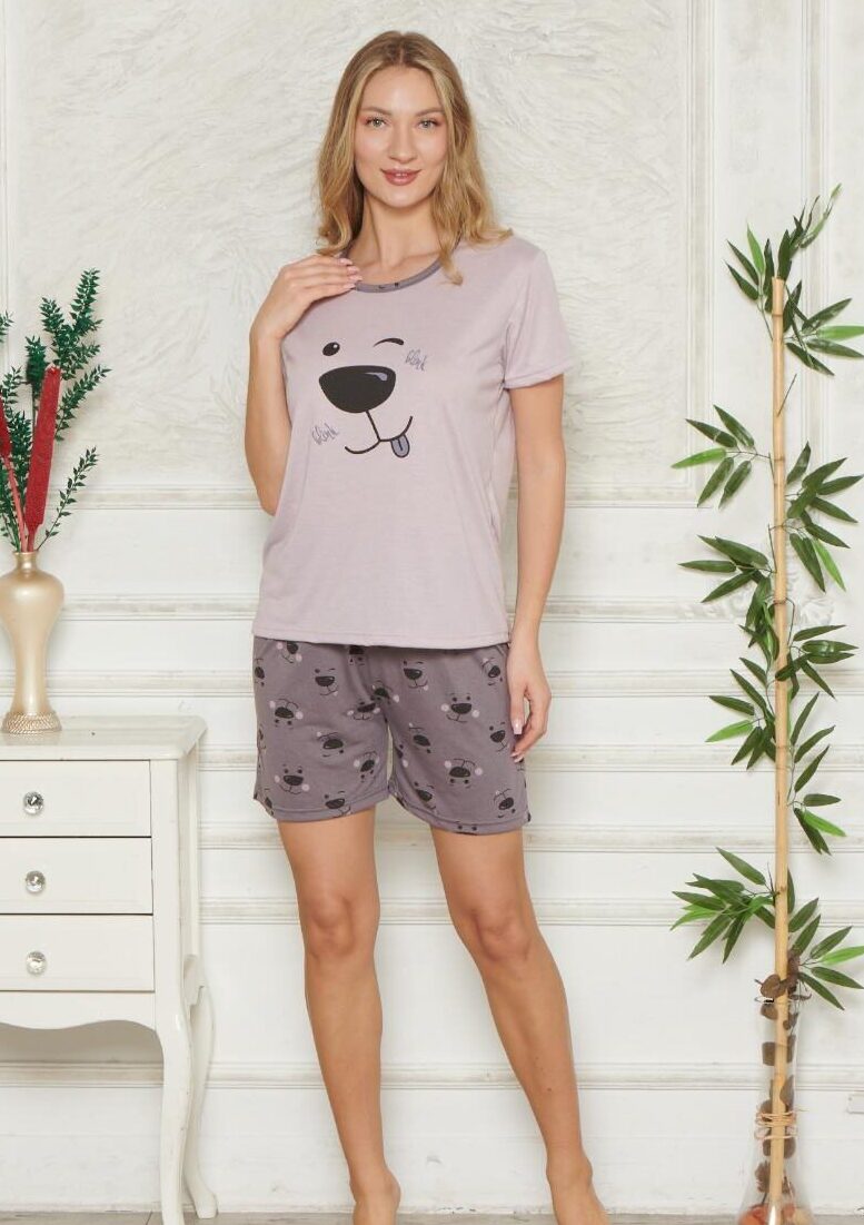 Piżama Damska Krótki Rękaw Szorty Morella GOLD kod;GD-5000-1 Rozmiar; M-L-XL-2XL