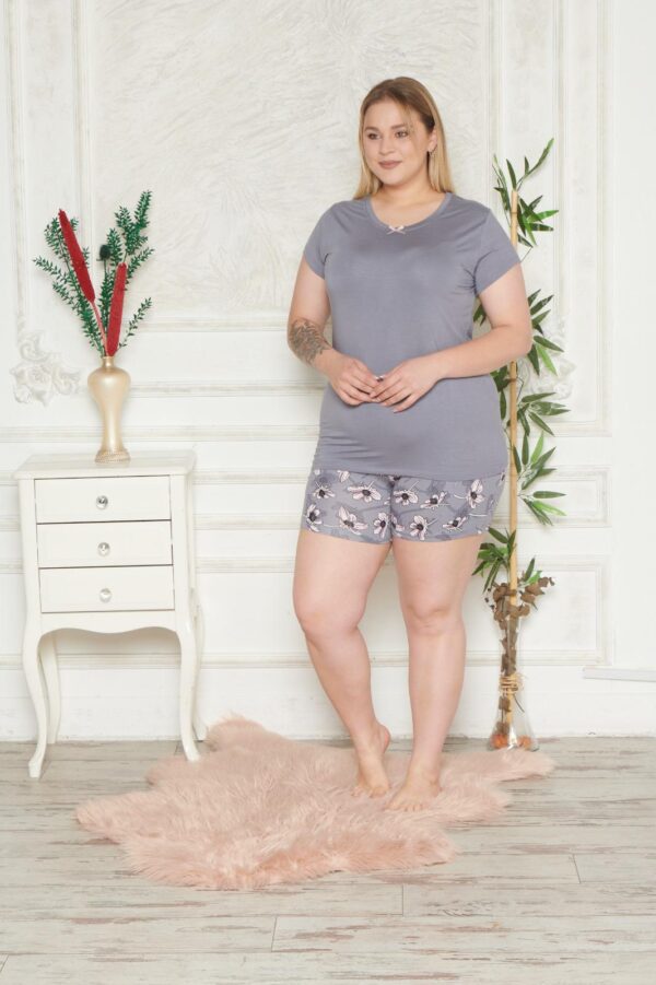 Piżama Damska Krótkie Spodenki z Wiskozy Duże Rozmiary Morella PREMIUM Kod;PR-22012 Rozmiar; 2XL-3XL-4XL - zdjęcie 6