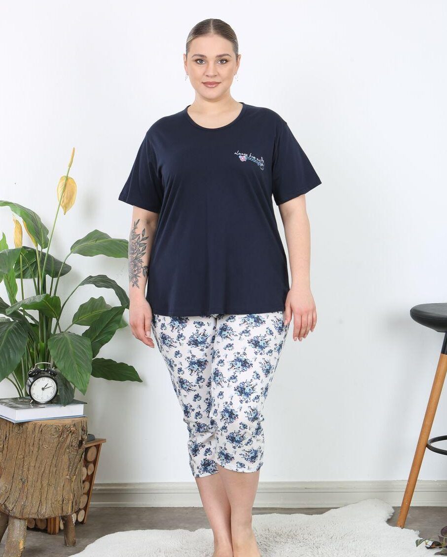 Piżama Damska z Bawełny Morella GOLD Duże rozmiary kod;GD-1-2002-1 Rozmiar; 1XL-2XL-3XL-4XL