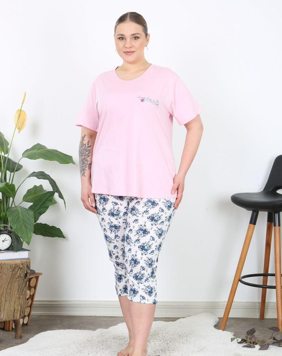 Piżama Damska z Bawełny Morella GOLD Duże rozmiary kod;GD-1-2002 Rozmiar; 1XL-2XL-3XL-4XL - zdjęcie 1