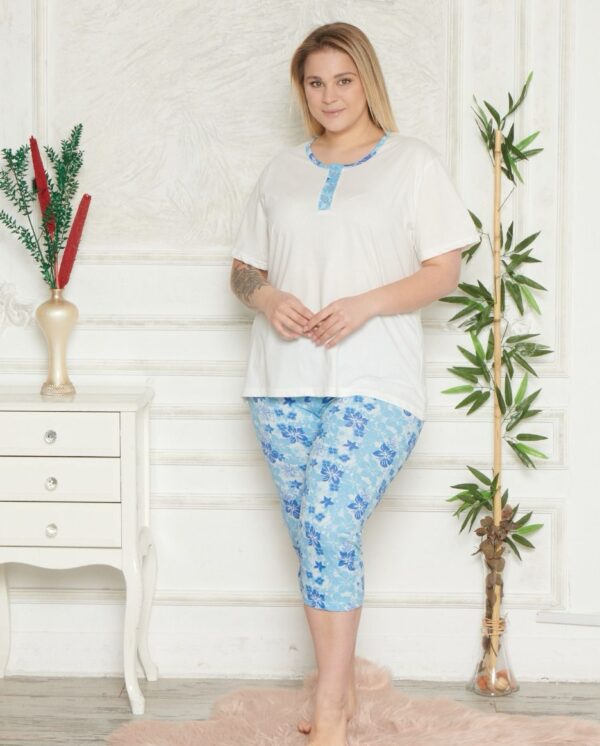 Piżama Damska z Bawełny Morella GOLD Duże Rozmiary kod;GD-1-2003-1 Rozmiar; 1XL-2XL-3XL-4XL - zdjęcie 3