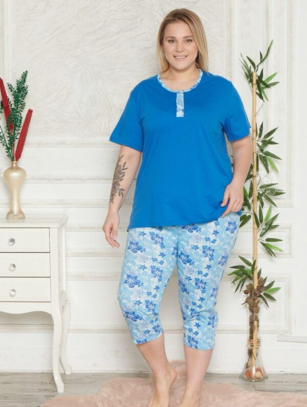 Piżama Damska z Bawełny Morella GOLD Duże Rozmiary kod;GD-1-2003 Rozmiar; 1XL-2XL-3XL-4XL - zdjęcie 3