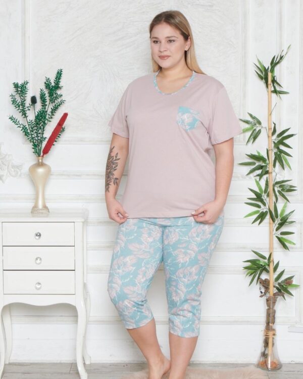 Piżama Damska z Bawełny Morella GOLD Duże rozmiary kod;GD-1-2008-1 Rozmiar; 1XL-2XL-3XL-4XL - zdjęcie 3