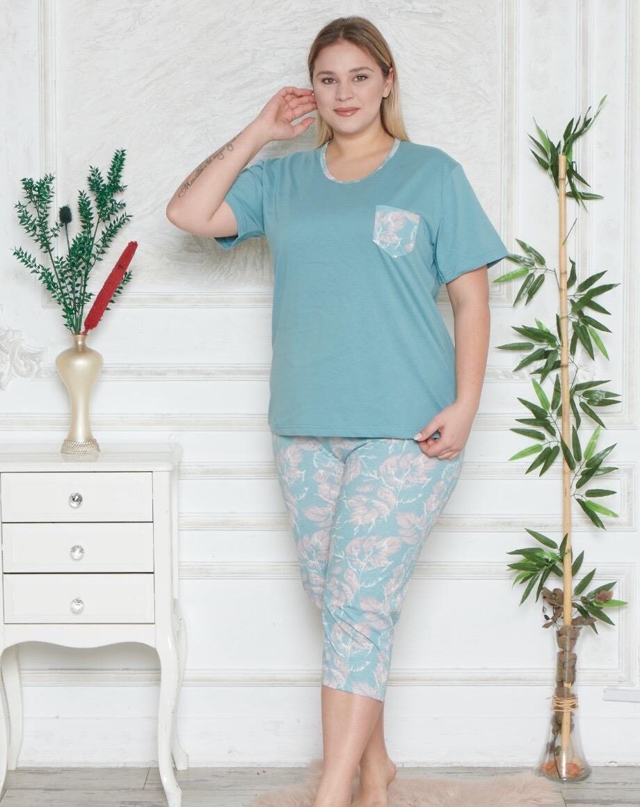 Piżama Damska z Bawełny Morella GOLD Duże rozmiary kod;GD-1-2008 Rozmiar; 1XL-2XL-3XL-4XL - zdjęcie 1