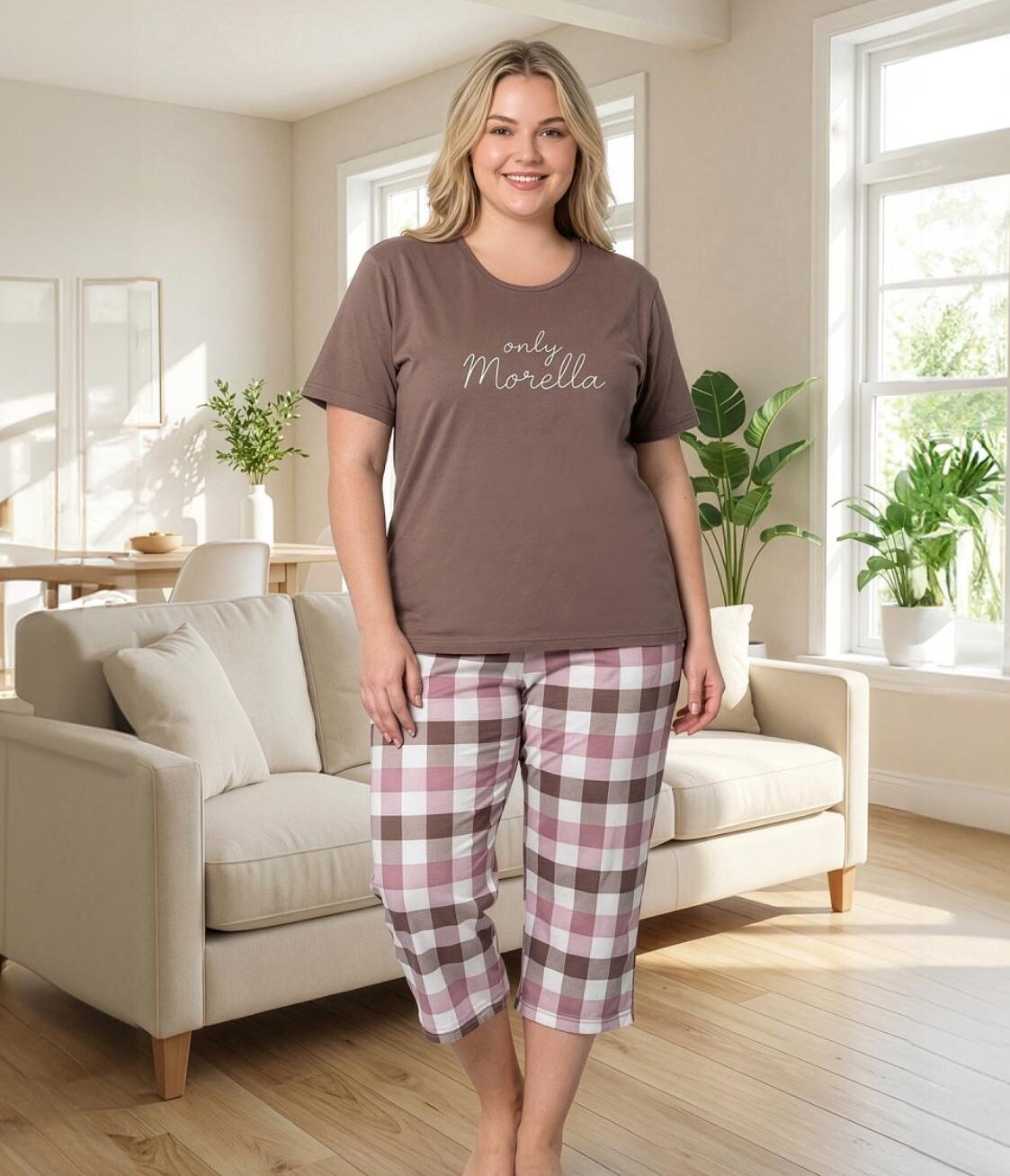 Piżama Damska z Bawełny Morella GOLD Duże Rozmiary kod;GD-1-2009-1 Rozmiar; 1XL-2XL-3XL-4XL - zdjęcie 1