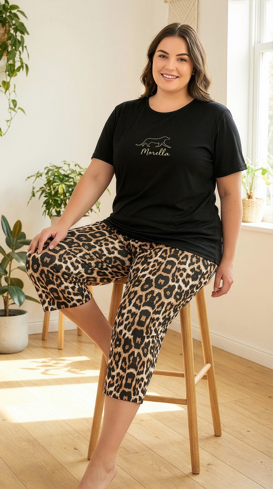 Piżama Damska z Bawełny Morella GOLD Duże Rozmiary kod;GD-1-2010 Rozmiar; 1XL-2XL-3XL-4XL - zdjęcie 2