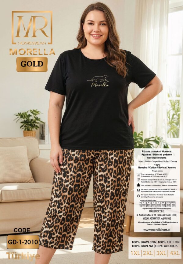 Piżama Damska z Bawełny Morella GOLD Duże Rozmiary kod;GD-1-2010 Rozmiar; 1XL-2XL-3XL-4XL - zdjęcie 5