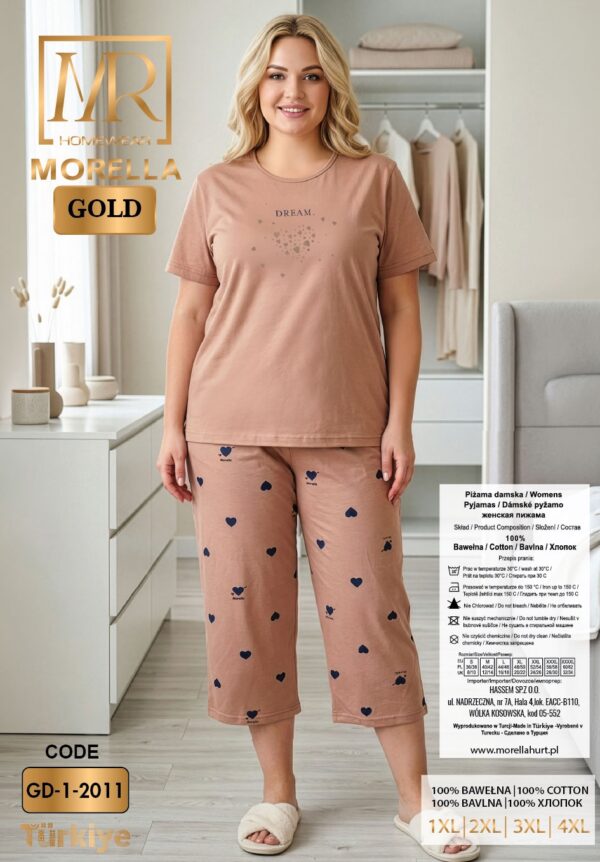 Piżama Damska z Bawełny Morella GOLD Duże Rozmiary kod;GD-1-2011 Rozmiar; 1XL-2XL-3XL-4XL - zdjęcie 4
