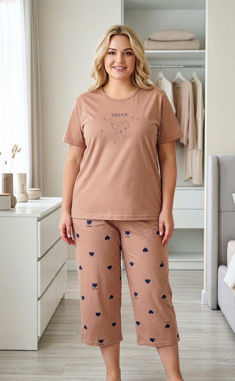 Piżama Damska z Bawełny Morella GOLD Duże Rozmiary kod;GD-1-2011 Rozmiar; 1XL-2XL-3XL-4XL - zdjęcie 1