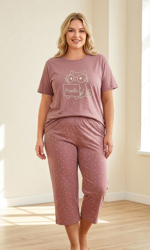 Piżama Damska z Bawełny Morella GOLD Duże Rozmiary kod;GD-1-2012 Rozmiar; 1XL-2XL-3XL-4XL - zdjęcie 3