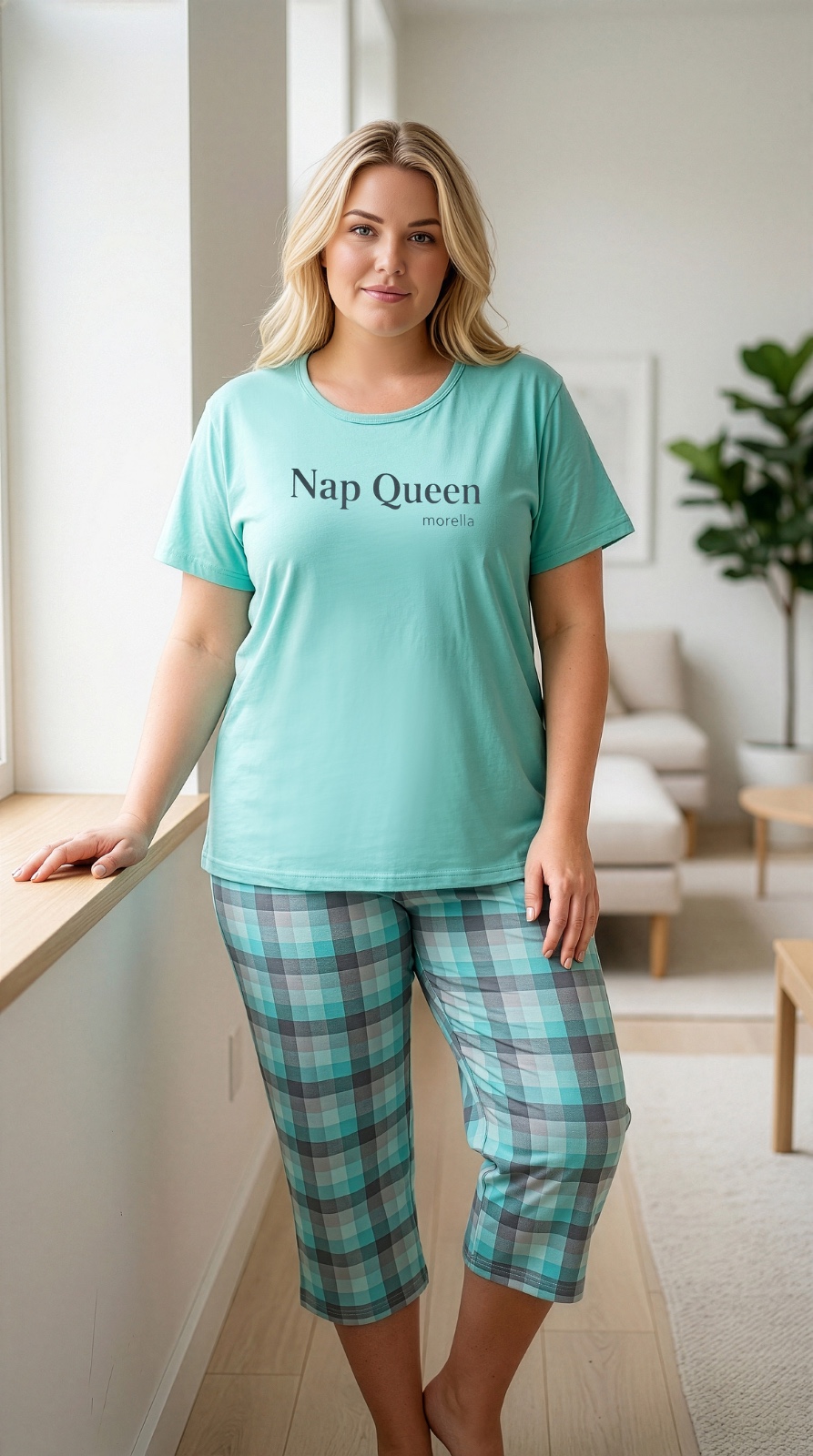 Piżama Damska z Bawełny Morella GOLD Duże Rozmiary kod;GD-1-2015-1 Rozmiar; 1XL-2XL-3XL-4XL - zdjęcie 1