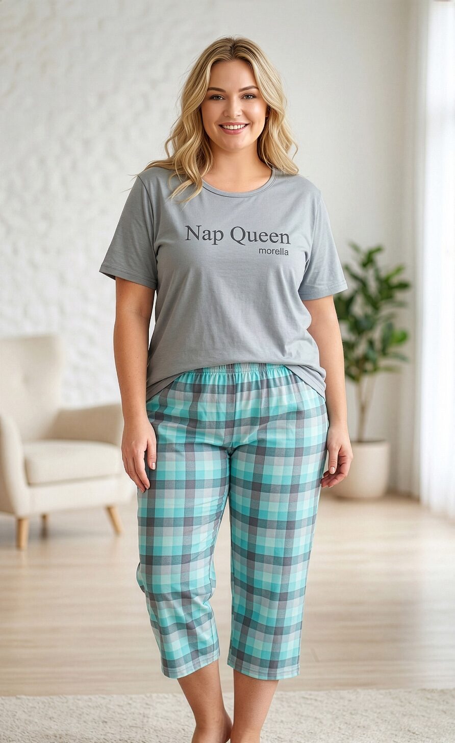 Piżama Damska z Bawełny Morella GOLD Duże Rozmiary kod;GD-1-2015 Rozmiar; 1XL-2XL-3XL-4XL