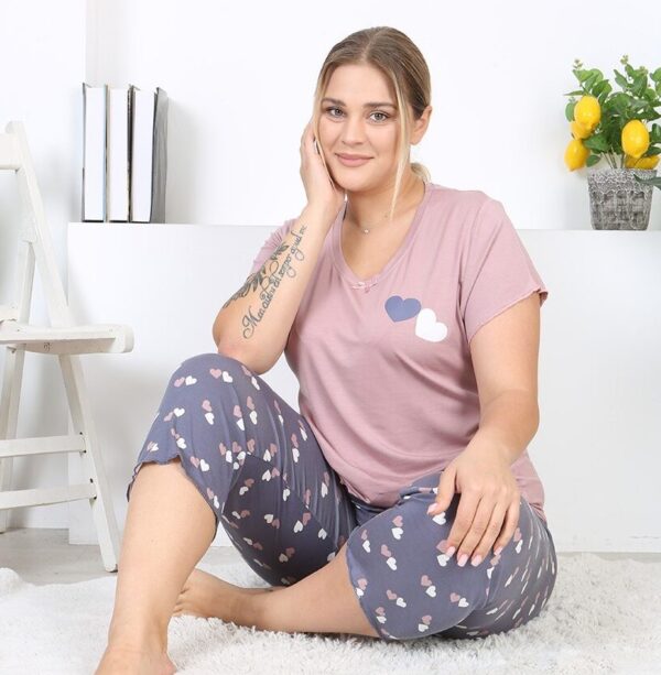 Piżama Damska z Wiskozy Morella PREMIUM Duże rozmiary kod;2003 Rozmiar; 2XL-3XL-4XL - zdjęcie 4