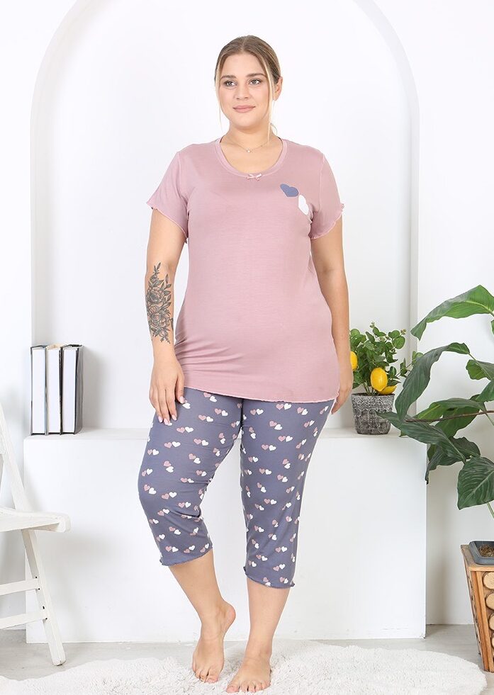 Piżama Damska z Wiskozy Morella PREMIUM Duże rozmiary kod;2003 Rozmiar; 2XL-3XL-4XL - zdjęcie 3