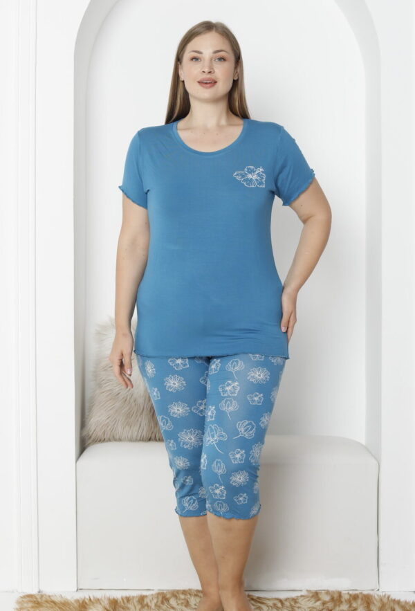 Piżama Damska z Wiskozy Morella PREMIUM Duże rozmiary kod;2001 Rozmiar; 2XL-3XL-4XL - zdjęcie 6