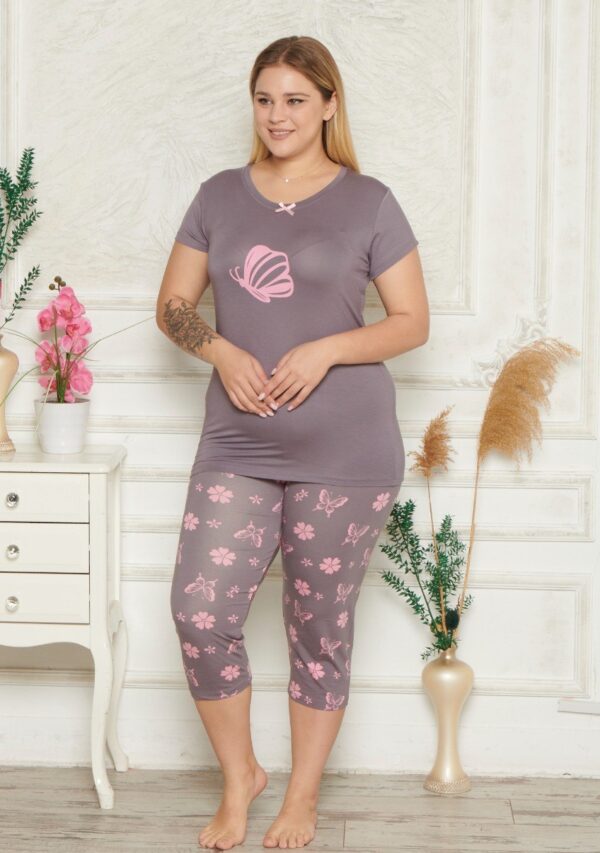 Piżama Damska z Wiskozy Morella PREMIUM Duże rozmiary kod;2004 Rozmiar; 2XL-3XL-4XL - zdjęcie 4