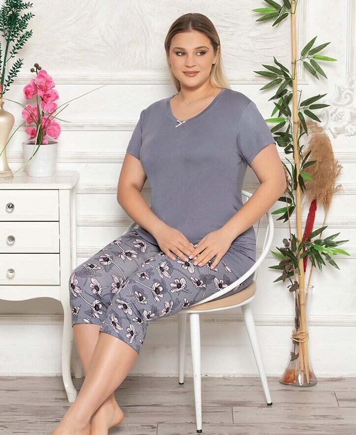 Piżama Damska z Wiskozy Morella PREMIUM Duże rozmiary kod;2008 Rozmiar; 2XL-3XL-4XL