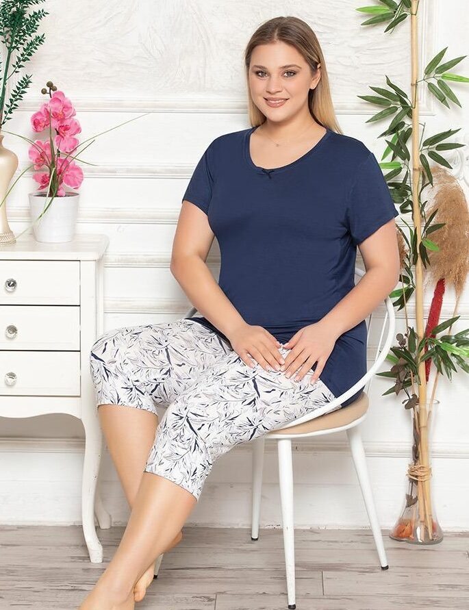 Piżama Damska z Wiskozy Morella PREMIUM Duże rozmiary kod;2009 Rozmiar; 2XL-3XL-4XL - zdjęcie 1