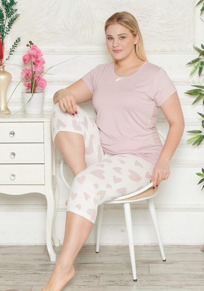 Piżama Damska z Wiskozy Morella PREMIUM Duże rozmiary kod;PR-2015 Rozmiar; 2XL-3XL-4XL - zdjęcie 2