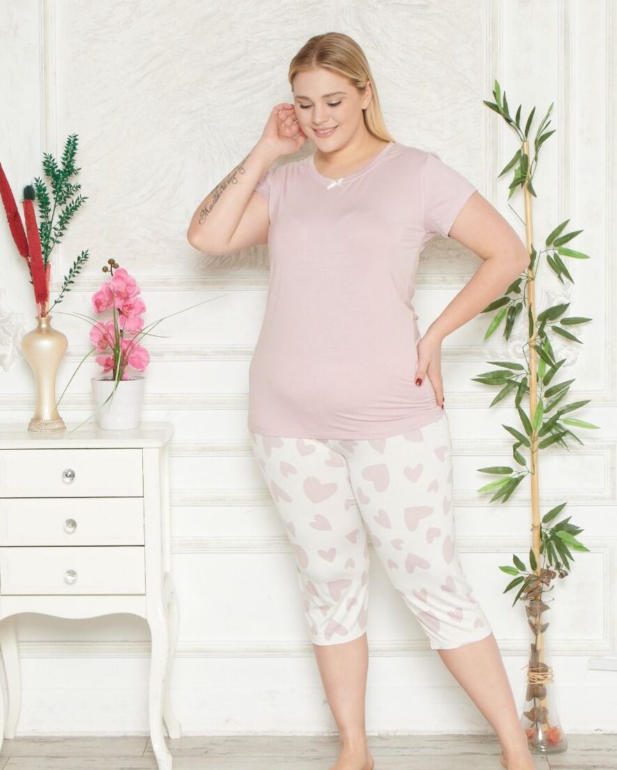 Piżama Damska z Wiskozy Morella PREMIUM Duże rozmiary kod;PR-2015 Rozmiar; 2XL-3XL-4XL - zdjęcie 1