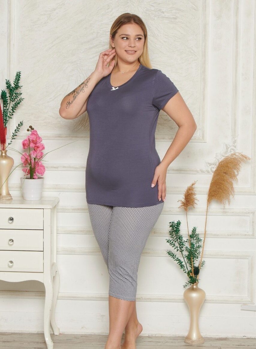 Piżama Damska z Wiskozy Morella PREMIUM Duże rozmiary kod;2500 Rozmiar; 2XL-3XL-4XL - zdjęcie 1