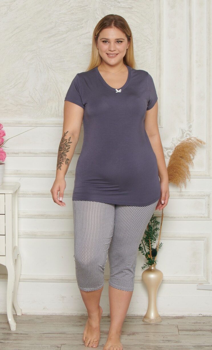 Piżama Damska z Wiskozy Morella PREMIUM Duże rozmiary kod;2500 Rozmiar; 2XL-3XL-4XL - zdjęcie 3