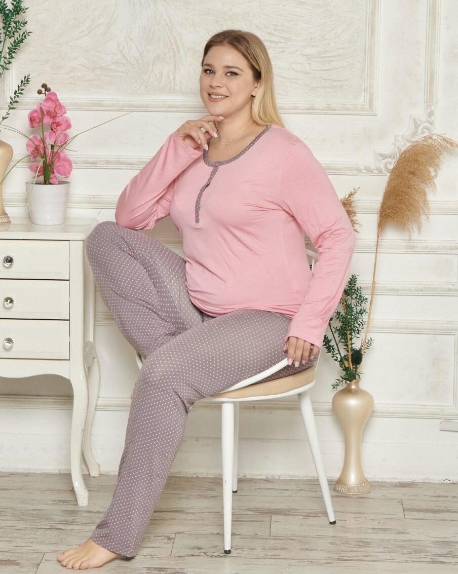 Piżama Damska z Wiskozy Morella PREMIUM Duże rozmiary kod;6500 Rozmiar; 2XL-3XL-4XL - zdjęcie 2