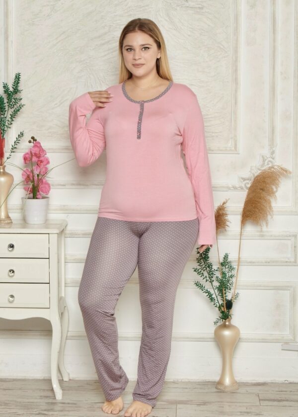 Piżama Damska z Wiskozy Morella PREMIUM Duże rozmiary kod;6500 Rozmiar; 2XL-3XL-4XL - zdjęcie 8