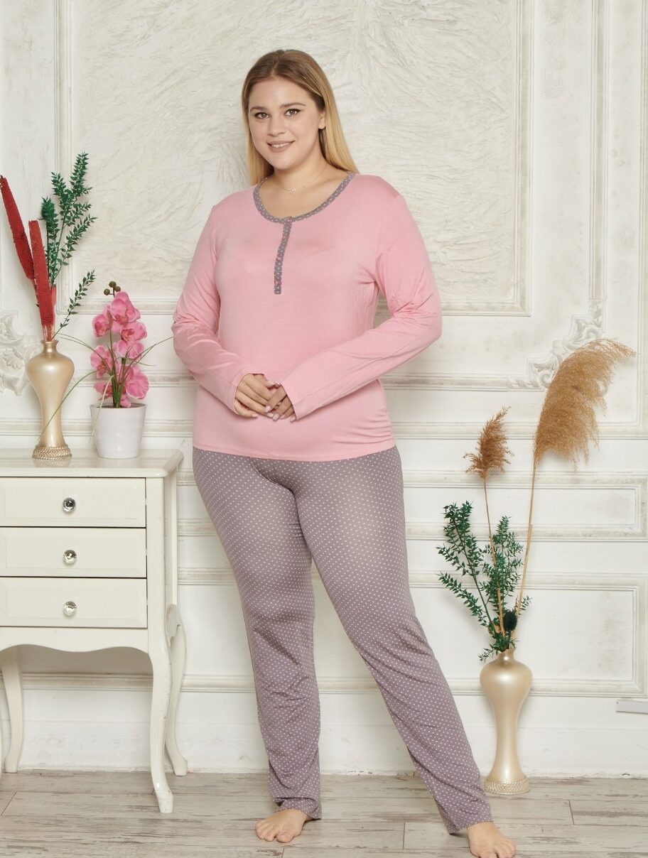 Piżama Damska z Wiskozy Morella PREMIUM Duże rozmiary kod;6500 Rozmiar; 2XL-3XL-4XL - zdjęcie 3