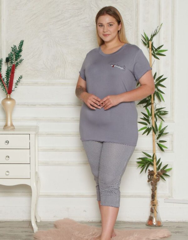 Piżama Damska z Wiskozy Morella PREMIUM Duże rozmiary kod;PR-2013 Rozmiar; 2XL-3XL-4XL - zdjęcie 3