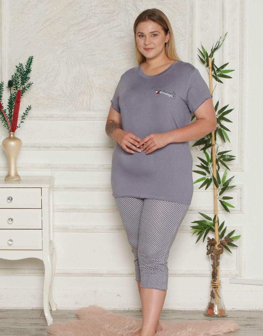 Piżama Damska z Wiskozy Morella PREMIUM Duże rozmiary kod;PR-2013 Rozmiar; 2XL-3XL-4XL - zdjęcie 1