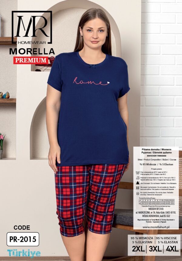 Piżama Damska z Wiskozy Morella PREMIUM Duże rozmiary kod;PR-2015 Rozmiar; 2XL-3XL-4XL - zdjęcie 4