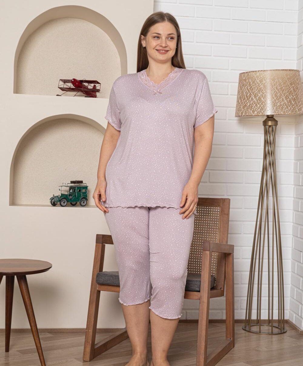 Piżama Damska z Wiskozy Morella PREMIUM Duże rozmiary kod;PR-2017 Rozmiar; 2XL-3XL-4XL