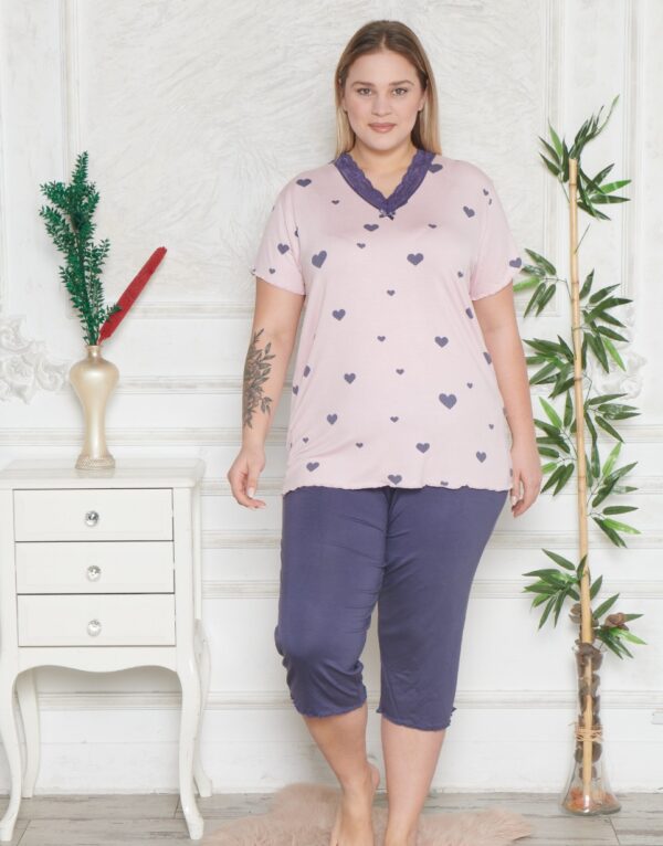 Piżama Damska z Wiskozy Morella PREMIUM Duże rozmiary kod;PR-2020 Rozmiar; 2XL-3XL-4XL - zdjęcie 6