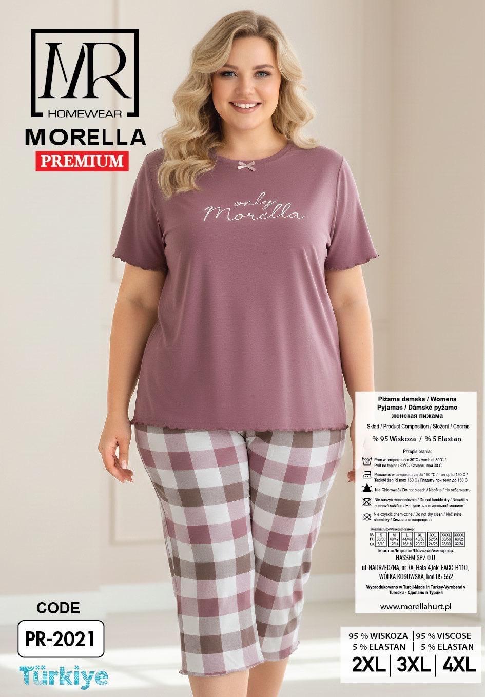 Piżama Damska z Wiskozy Morella PREMIUM Duże rozmiary kod;PR-2021 Rozmiar; 2XL-3XL-4XL - zdjęcie 2