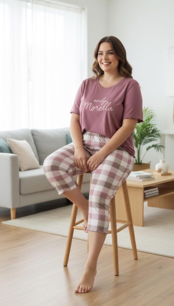 Piżama Damska z Wiskozy Morella PREMIUM Duże rozmiary kod;PR-2021 Rozmiar; 2XL-3XL-4XL - zdjęcie 6