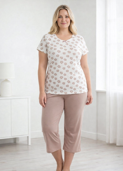 Piżama Damska z Wiskozy Morella PREMIUM Duże rozmiary kod;PR-2025 Rozmiar; 2XL-3XL-4XL