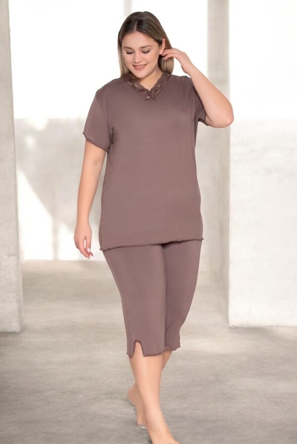 Piżama Damska z Wiskozy Morella PREMIUM Duże rozmiary PLUS BIG SIZE kod;PR-2018 Rozmiar; 5XL-6XL-7XL - zdjęcie 3