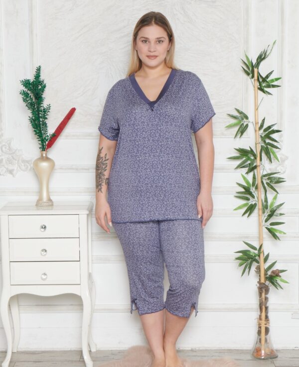 Piżama Damska z Wiskozy Morella PREMIUM Duże rozmiary PLUS BIG SIZE kod;PR-2019 Rozmiar; 5XL-6XL-7XL - zdjęcie 6