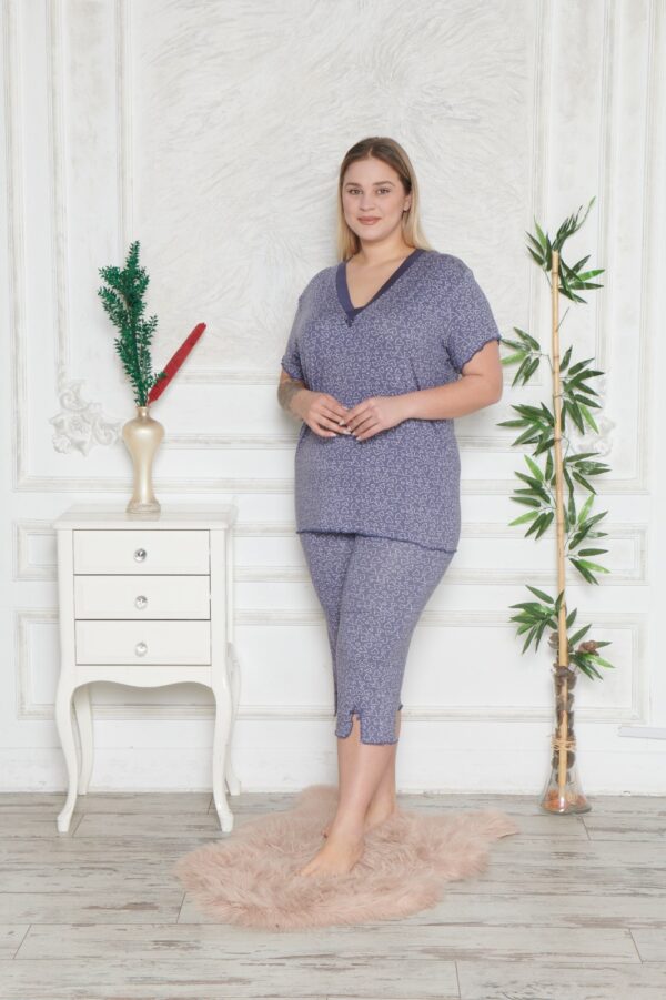 Piżama Damska z Wiskozy Morella PREMIUM Duże rozmiary PLUS BIG SIZE kod;PR-2019 Rozmiar; 5XL-6XL-7XL - zdjęcie 7