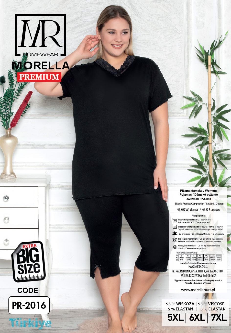 Piżama Damska z Wiskozy Morella PREMIUM Duże rozmiary PLUS BIG SIZE kod;PR-2016 Rozmiar; 5XL-6XL-7XL - zdjęcie 2