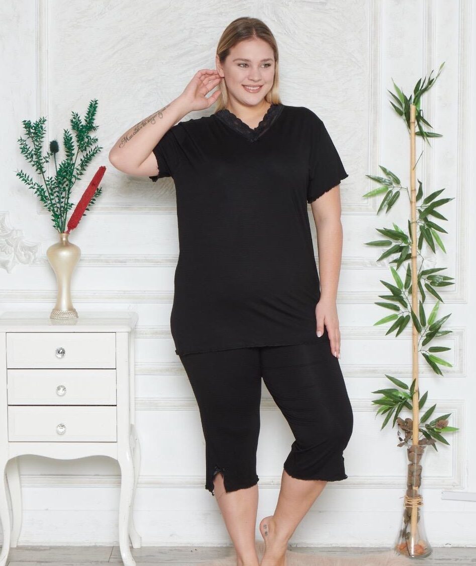 Piżama Damska z Wiskozy Morella PREMIUM Duże rozmiary PLUS BIG SIZE kod;PR-2016 Rozmiar; 5XL-6XL-7XL - zdjęcie 1