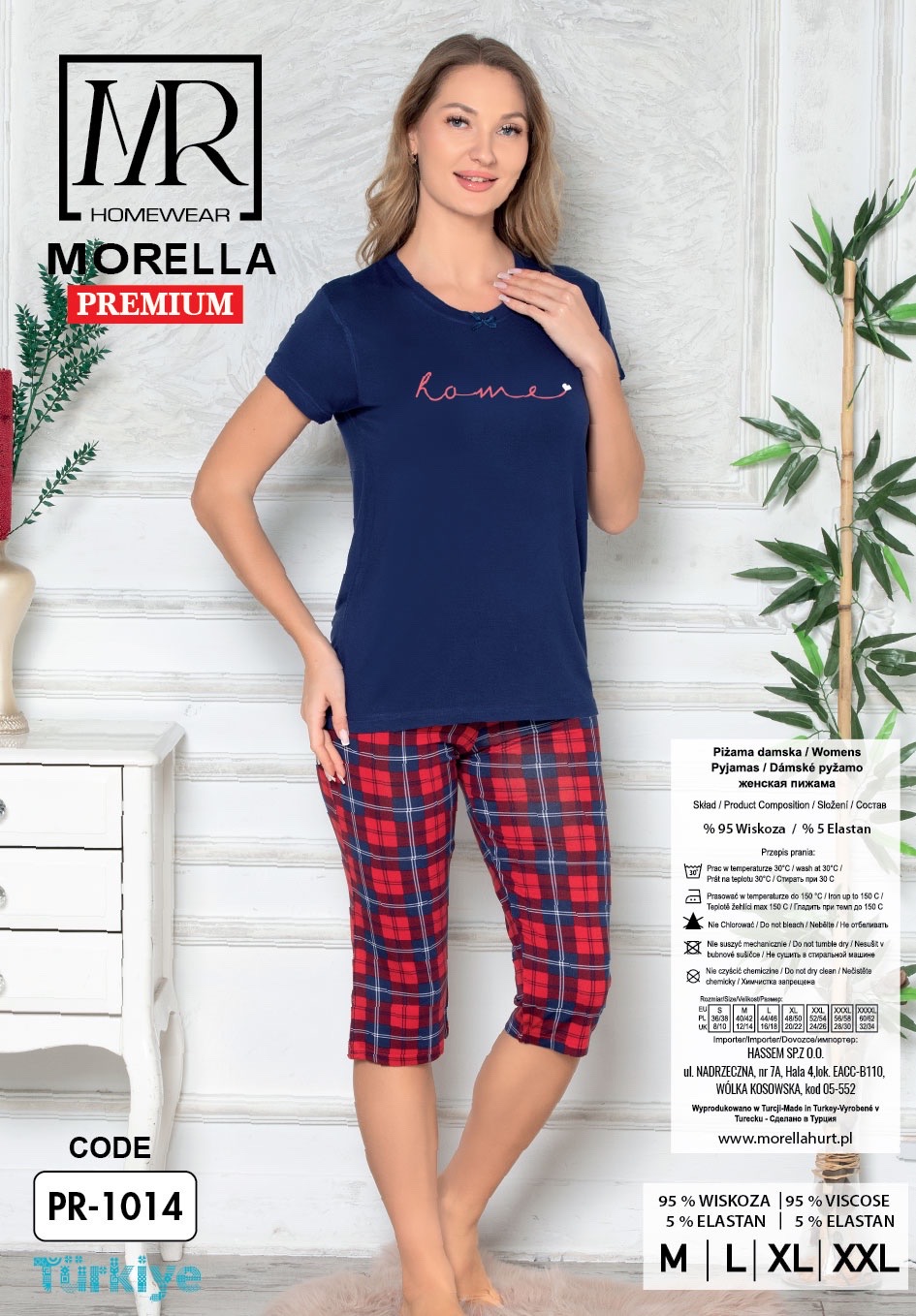 Piżama Damska z Wiskozy Morella PREMIUM kod;PR-1014 Rozmiar; M-L-XL-XXL - zdjęcie 2