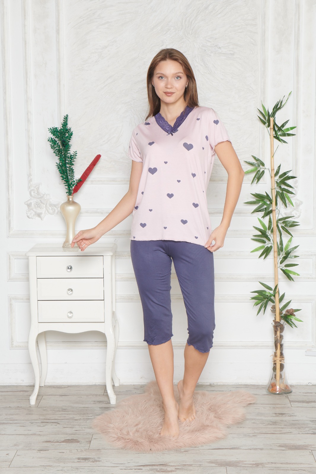 Piżama Damska z Wiskozy Morella PREMIUM kod;PR-1016 Rozmiar; M-L-XL-XXL - zdjęcie 3