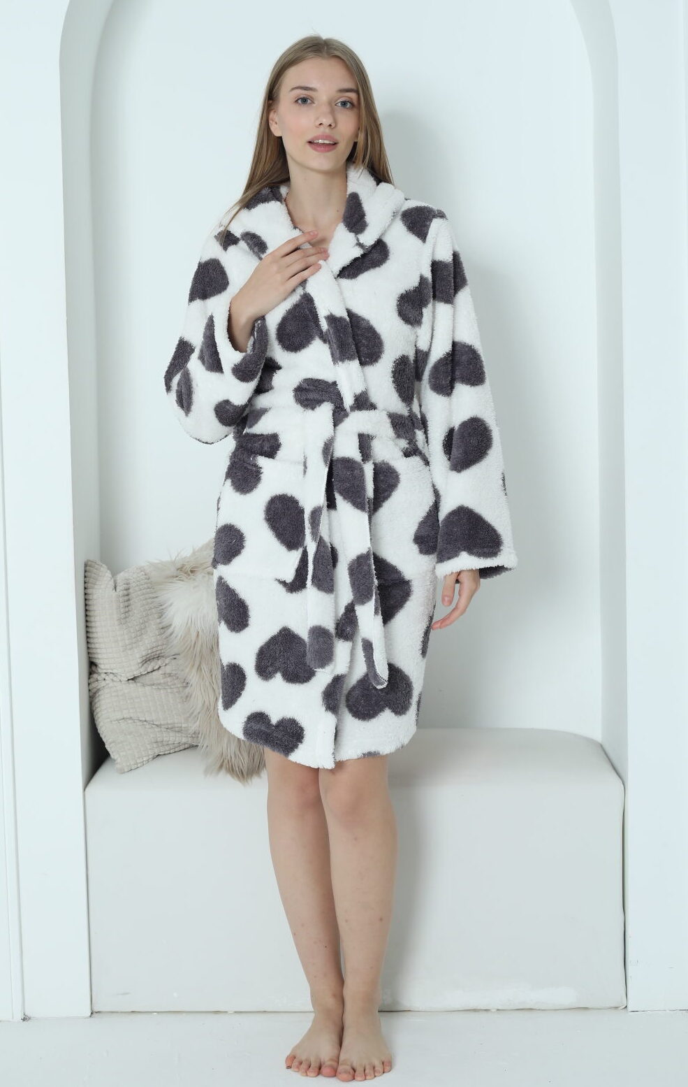 Morella Gold Szlafrok Damski Krótki z Wellsoftu kod;01-1002 Roz; S/M – L/XL - zdjęcie 2