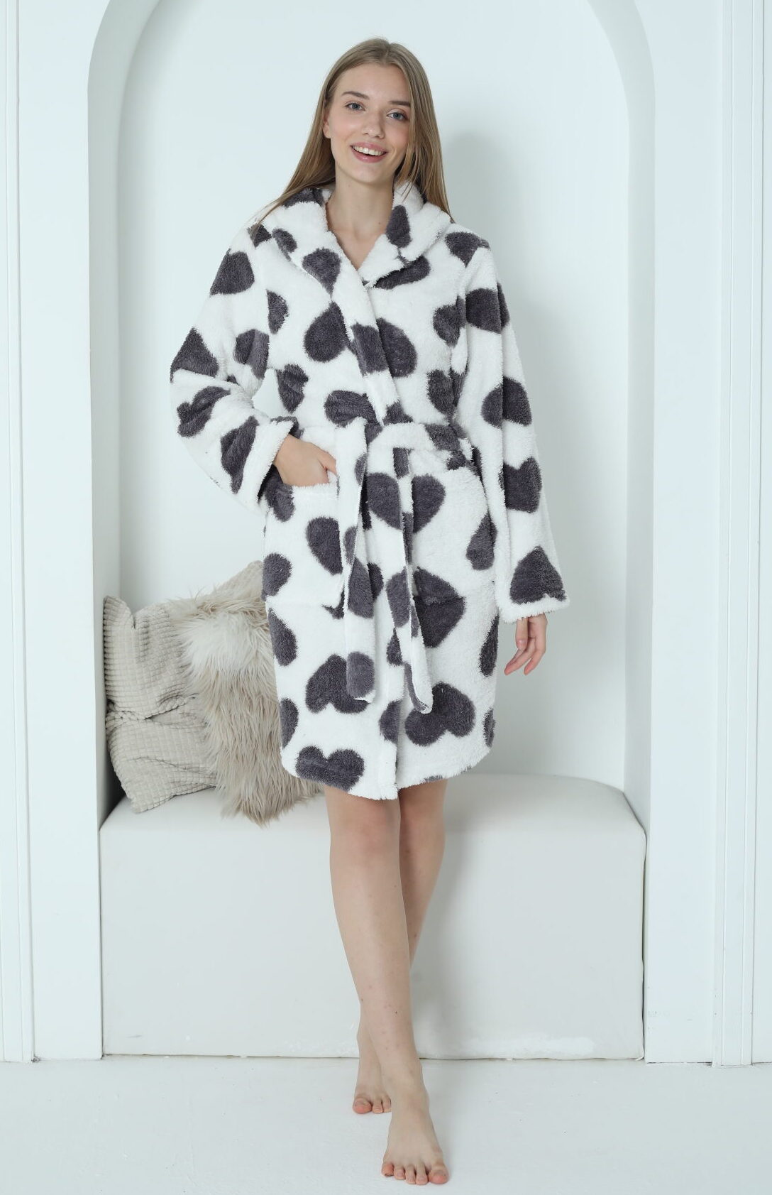 Morella Gold Szlafrok Damski Krótki z Wellsoftu kod;01-1002 Roz; S/M – L/XL - zdjęcie 3