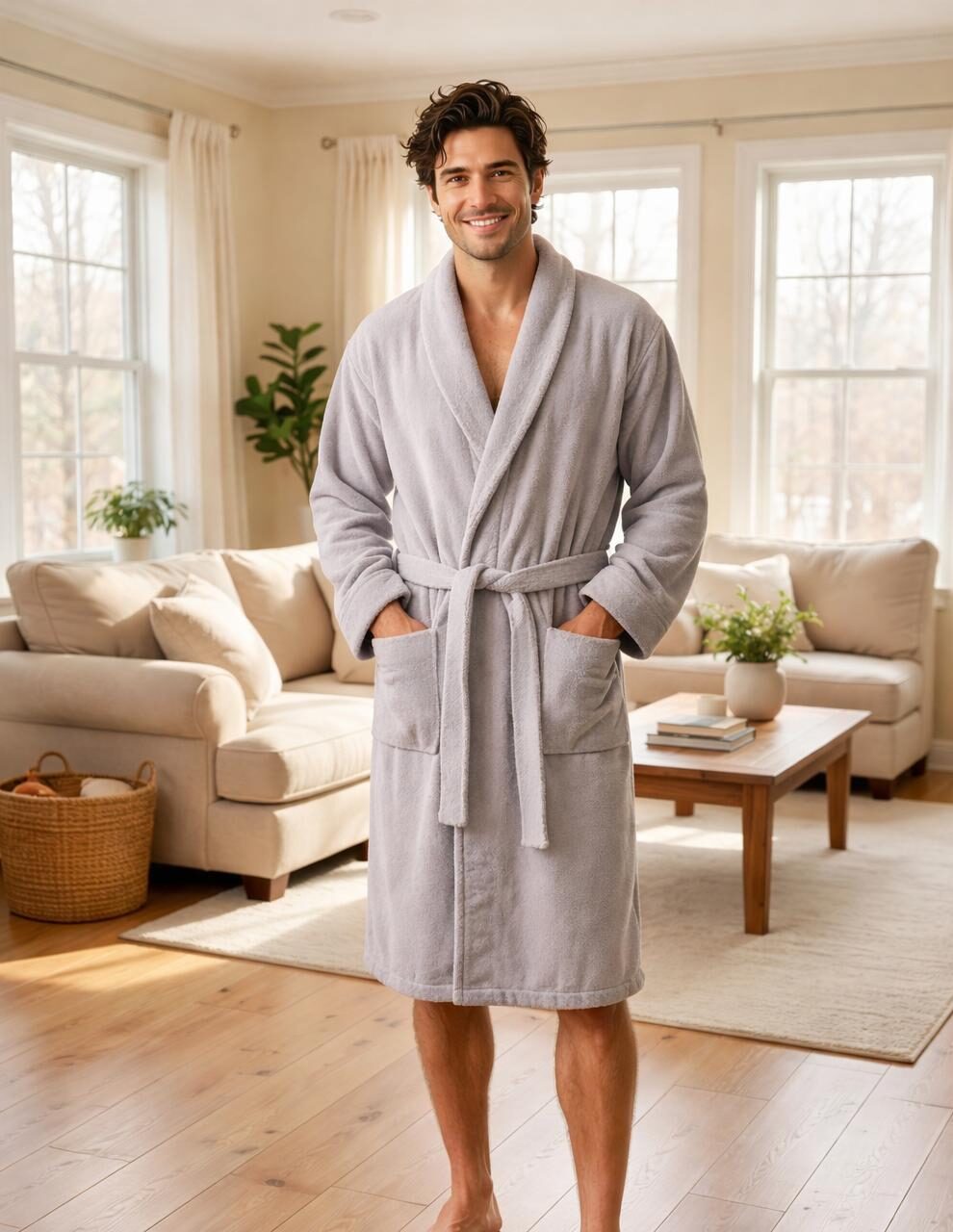 Szlafrok Szalowy Męski BAWEŁNA FROTTE Morella PREMIUM kod;PR-2-2003 Roz; M/L, XL/XXL, 3XL/4XL